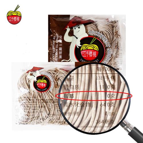 三個櫻桃蕎麥面面條0低脂肪無糖精粗雜糧半干鮮面非掛面主食代餐-圖2